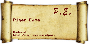 Piger Emma névjegykártya